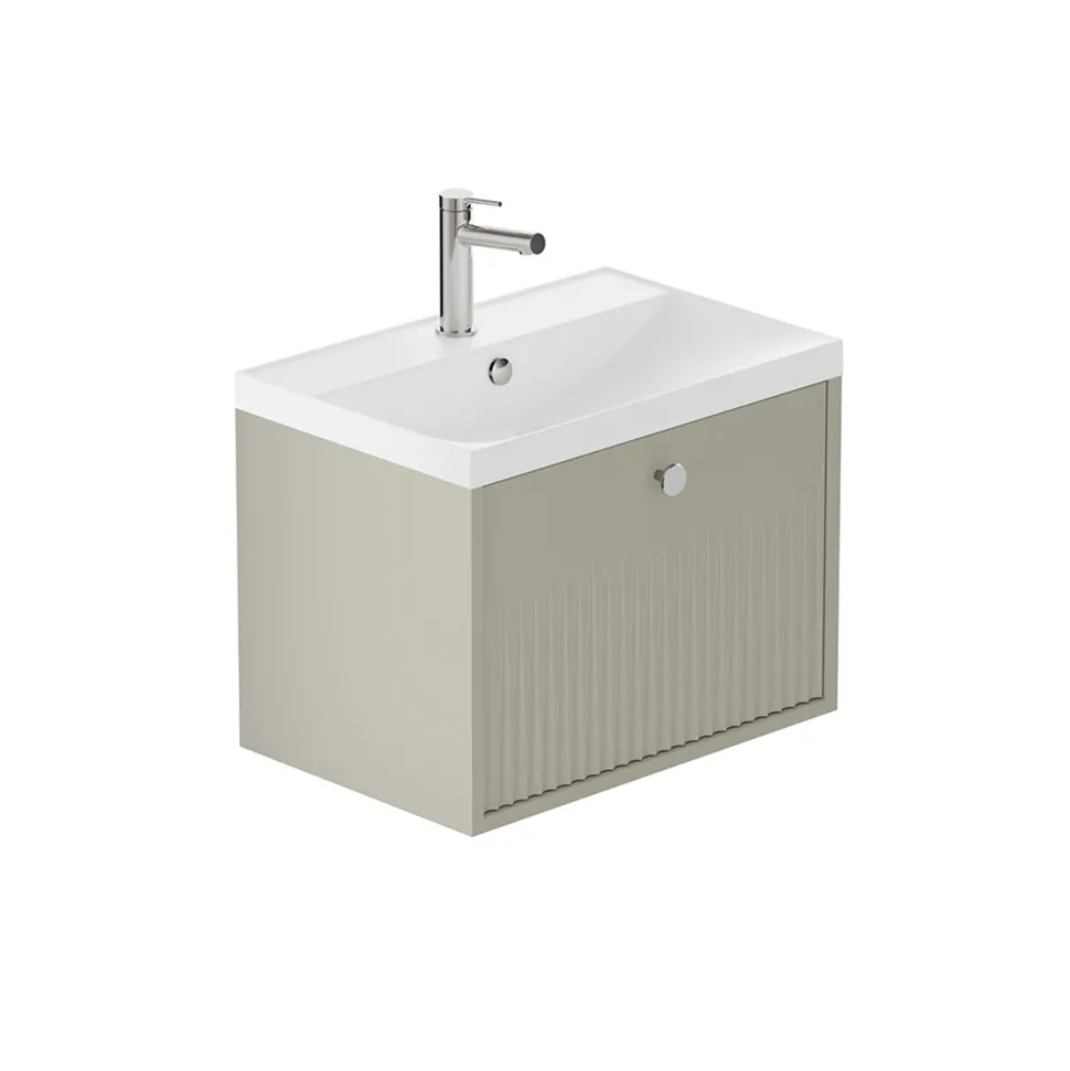 Vado Safari 600mm Fluted Wall Hung Vanity Unit & Basin