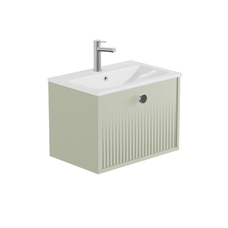 Vado Safari 600mm Fluted Wall Hung Vanity Unit & Basin