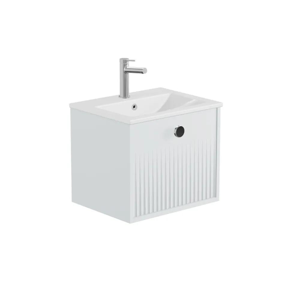 Vado Safari 500mm Fluted Wall Hung Vanity Unit & Basin