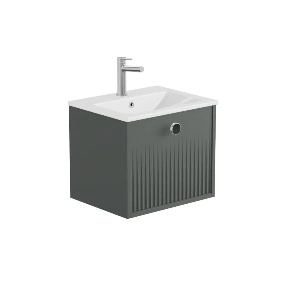 Vado Safari 500mm Fluted Wall Hung Vanity Unit & Basin