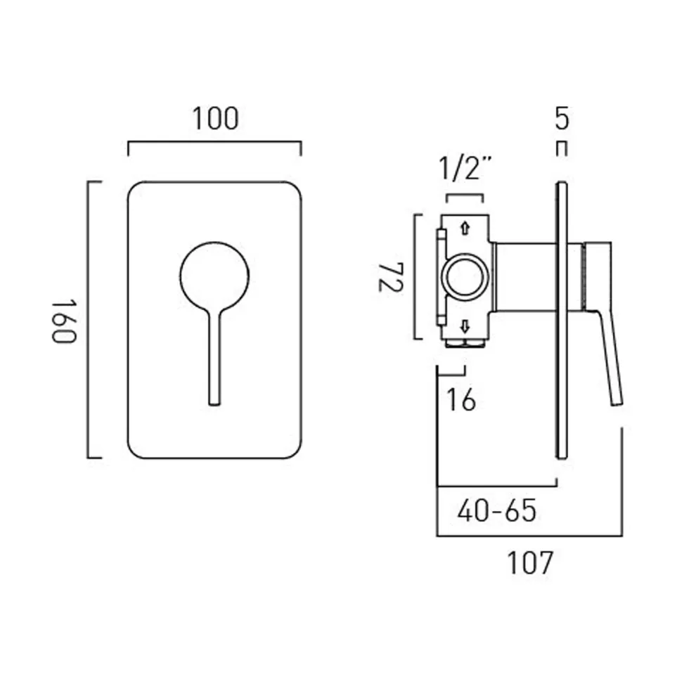 Vado Safari 1 Outlet Concealed Manual Shower Valve