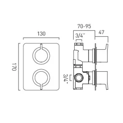 Vado Safari 1 Outlet Concealed Thermostatic Shower Valve