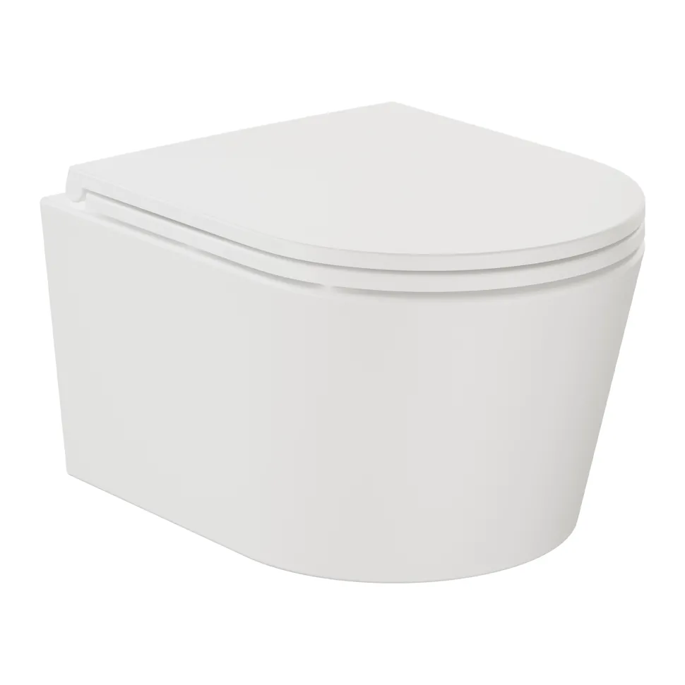 Vado Safari Round Wall Hung Toilet & Soft Close Slimline Seat - Matt Finish