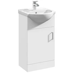 Vellamo Alpine 950mm 1 Door Combination Basin & Toilet Suite - Gloss White
