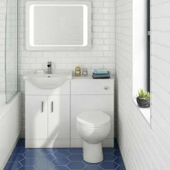 Vellamo Alpine 1050mm 2 Door Furniture Suite with Back to Wall Toilet & Concealed Cistern - Gloss White