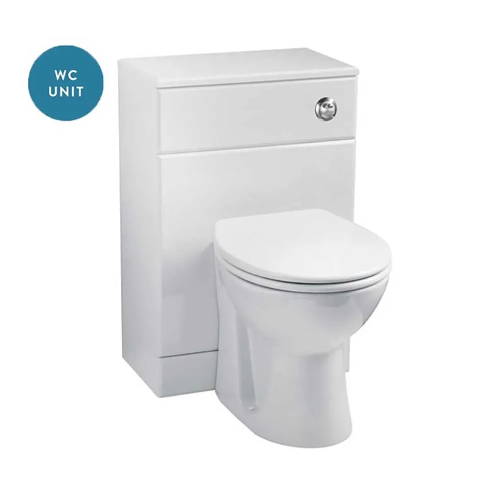 Vellamo Alpine 1050mm 2 Door Furniture Suite with Back to Wall Toilet & Concealed Cistern - Gloss White