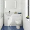 Vellamo Alpine 1150mm 2 Door Furniture Suite with Back to Wall Toilet & Concealed Cistern - Gloss White