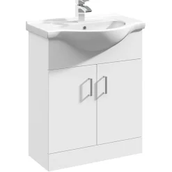 Vellamo Alpine 1150mm 2 Door Furniture Suite with Back to Wall Toilet & Concealed Cistern - Gloss White