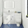 Vellamo Alpine 1350mm 3 Door Furniture Suite with Back to Wall Toilet & Concealed Cistern - Gloss White