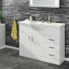 Vellamo Alpine 1060mm Floorstanding Vanity Unit & Basin - Gloss White