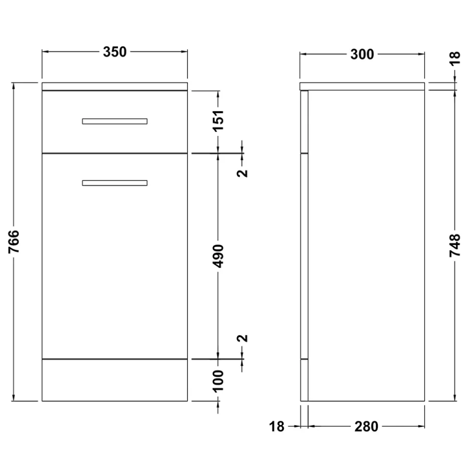 Vellamo Alpine 350mm White Laundry Basket