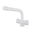 Vellamo Aspen Twin Lever Mono Kitchen Mixer Tap - Pearl White