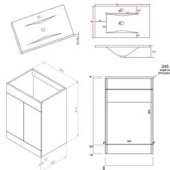 Vellamo Aspire 1100mm 2 Door Combination Basin & Toilet Unit - Gloss White