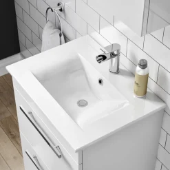 Vellamo Aspire 1100mm 2 Door Combination Basin & Toilet Unit - Gloss White