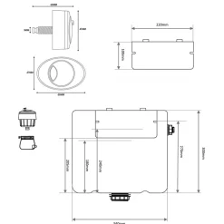 Vellamo Aspire 1100mm 2 Door Combination Basin & Toilet Unit with Matt Black Handles & Overflow Cover - Gloss White