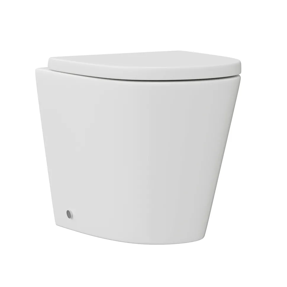 Vellamo Aspire 1100mm 2 Door Combination Basin & Toilet Unit with Matt Black Handles & Overflow Cover - Gloss White
