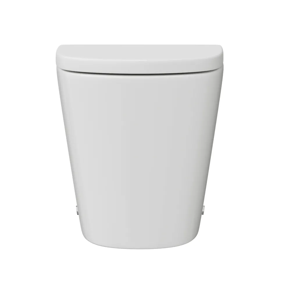 Vellamo Aspire 1100mm 2 Door Combination Basin & Toilet Unit with Matt Black Handles & Overflow Cover - Gloss White