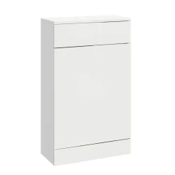 Vellamo Aspire 1100mm 2 Door Combination Basin & Toilet Unit with Matt Black Handles & Overflow Cover - Gloss White