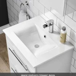 Vellamo Aspire 1100mm 2 Door Combination Basin & Toilet Unit with Matt Black Handles & Overflow Cover - Matt Grey