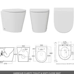 Vellamo Aspire 1100mm 2 Door Combination Basin & Toilet Unit - Matt Grey