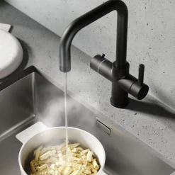 Vellamo Aura 4-in-1 Instant Boiling Water Tap with Knurled Handles & Spout, Boiler, Chiller & Filter