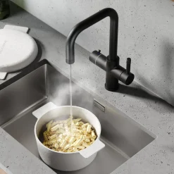 Vellamo Aura 4-in-1 Instant Boiling Water Tap with Knurled Handles & Spout, Boiler, Chiller & Filter