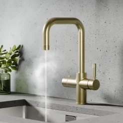 Vellamo Aura 4-in-1 Instant Boiling Water Tap with Knurled Handles & Spout, Boiler, Chiller & Filter