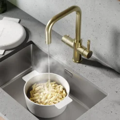 Vellamo Aura 4-in-1 Instant Boiling Water Tap with Knurled Handles & Spout, Boiler, Chiller & Filter