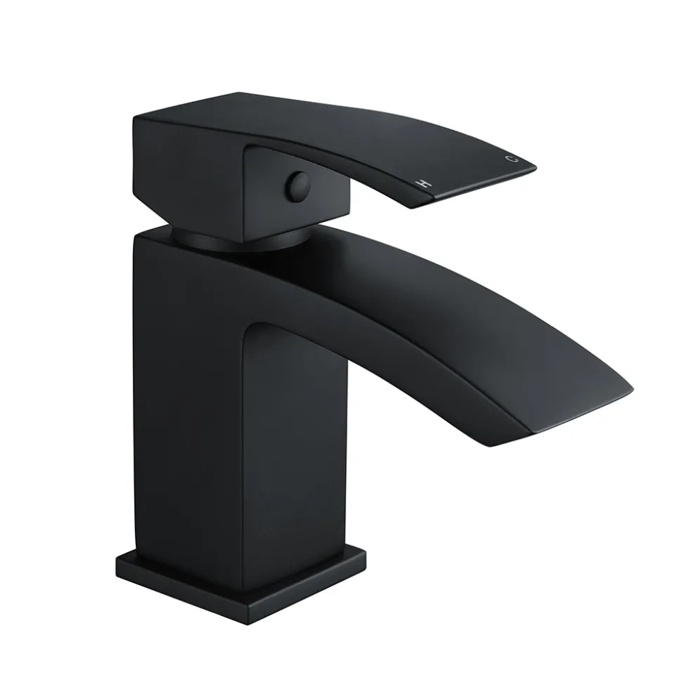 Vellamo City Basin Mixer Tap & Waste - Matt Black