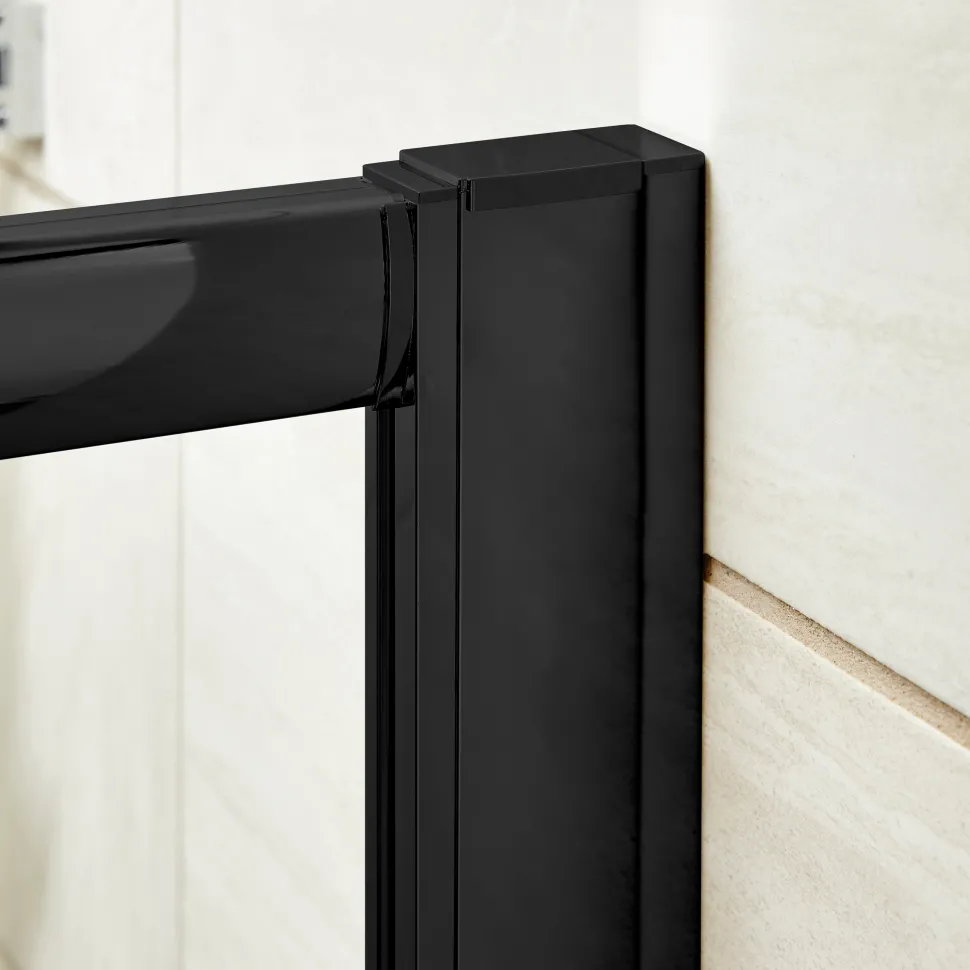 Vellamo City Matt Black 1900mm Shower Enclosure Profile Extension Kit