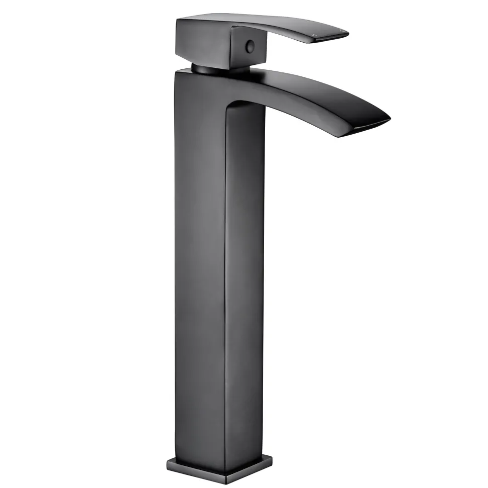 Vellamo City Matt Black Tall Basin Mixer Tap