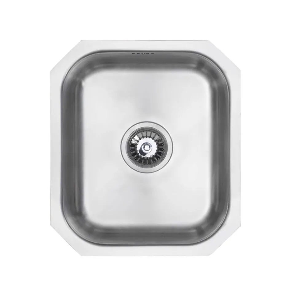 Vellamo Classic Compact 1 Bowl Undermount Stainless Steel Kitchen sink & Waste Kit - 380 x 440mm