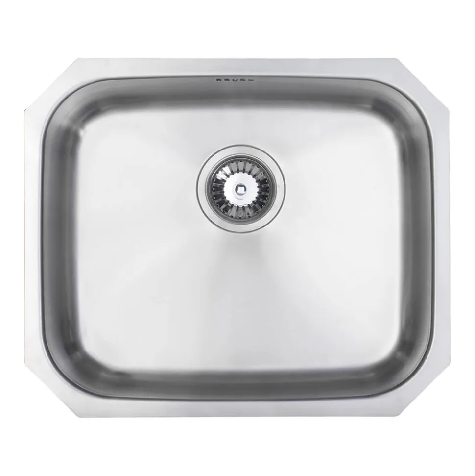Vellamo Classic Large 1 Bowl Undermount Stainless Steel Kitchen Sink & Waste Kit - 530 x 450mm