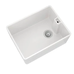 Vellamo Composite White Belfast Kitchen Sink & Waste - 595 x 455mm