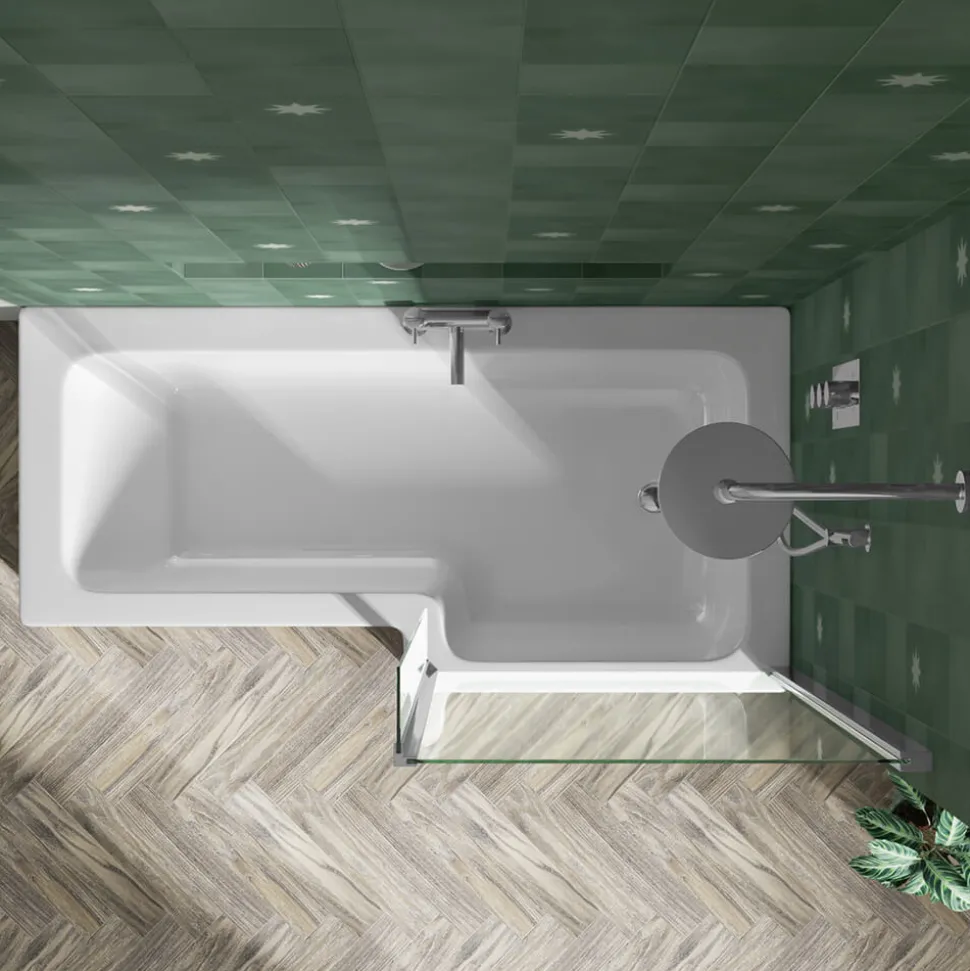 Vellamo Connect Full Bathroom Suite with 1700mm L Shaped Shower Bath
