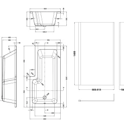 Vellamo Connect Full Bathroom Suite with 1700mm L Shaped Shower Bath