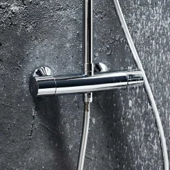 Vellamo Cool Touch Thermostatic Shower Set with Large Thin Fixed Head