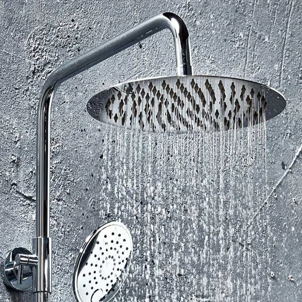 Vellamo Cool Touch Thermostatic Shower Set with Large Thin Fixed Head