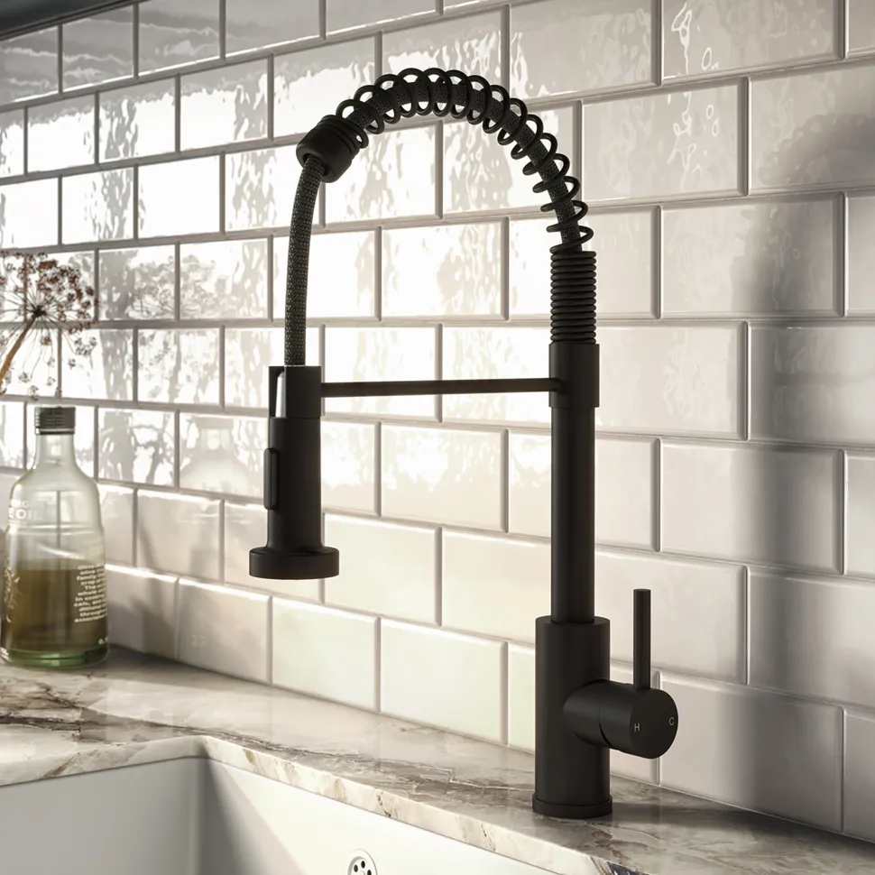 Vellamo Dalston Single Lever Mono Kitchen Mixer Tap with Flexi Spray