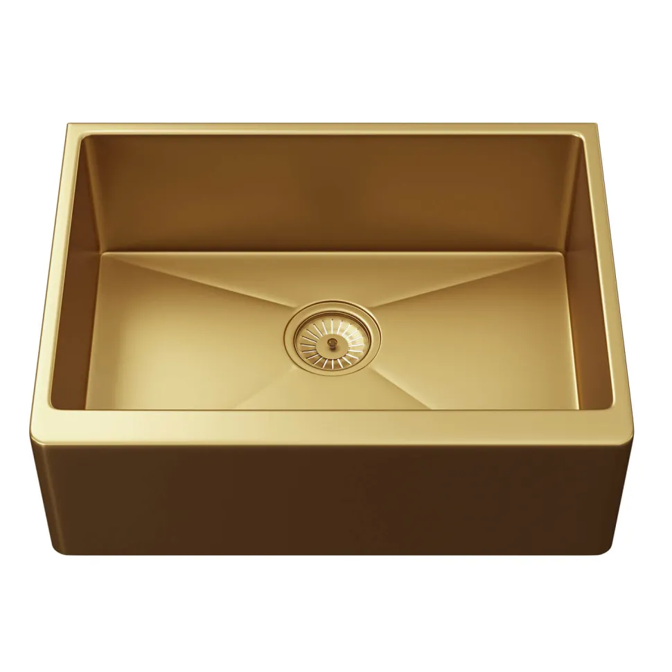 Vellamo Designer Belfast Single Bowl Stainless Steel Kitchen Sink & Waste - 600 x 450mm