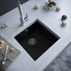 Vellamo Designer 1 Bowl Comite Composite Inset/Undermount Kitchen Sink & Waste - 440 x 440mm