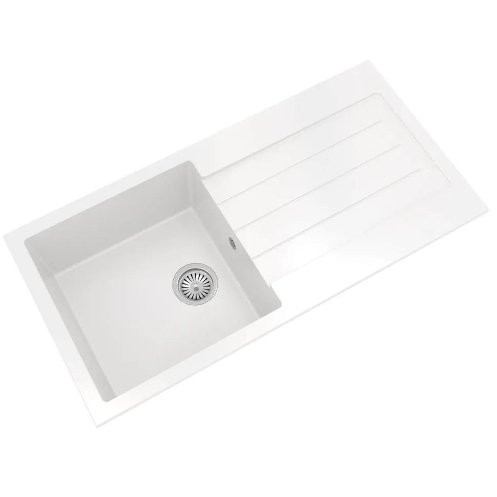 Vellamo Designer 1 Bowl Comite Composite Kitchen Sink & Waste with Reversible Drainer - 1000 x 500mm