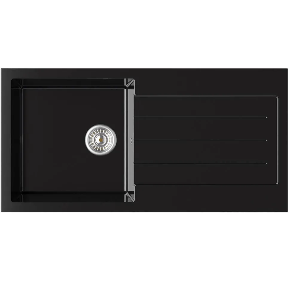 Vellamo Designer 1 Bowl Comite Composite Kitchen Sink & Waste with Reversible Drainer - 1000 x 500mm