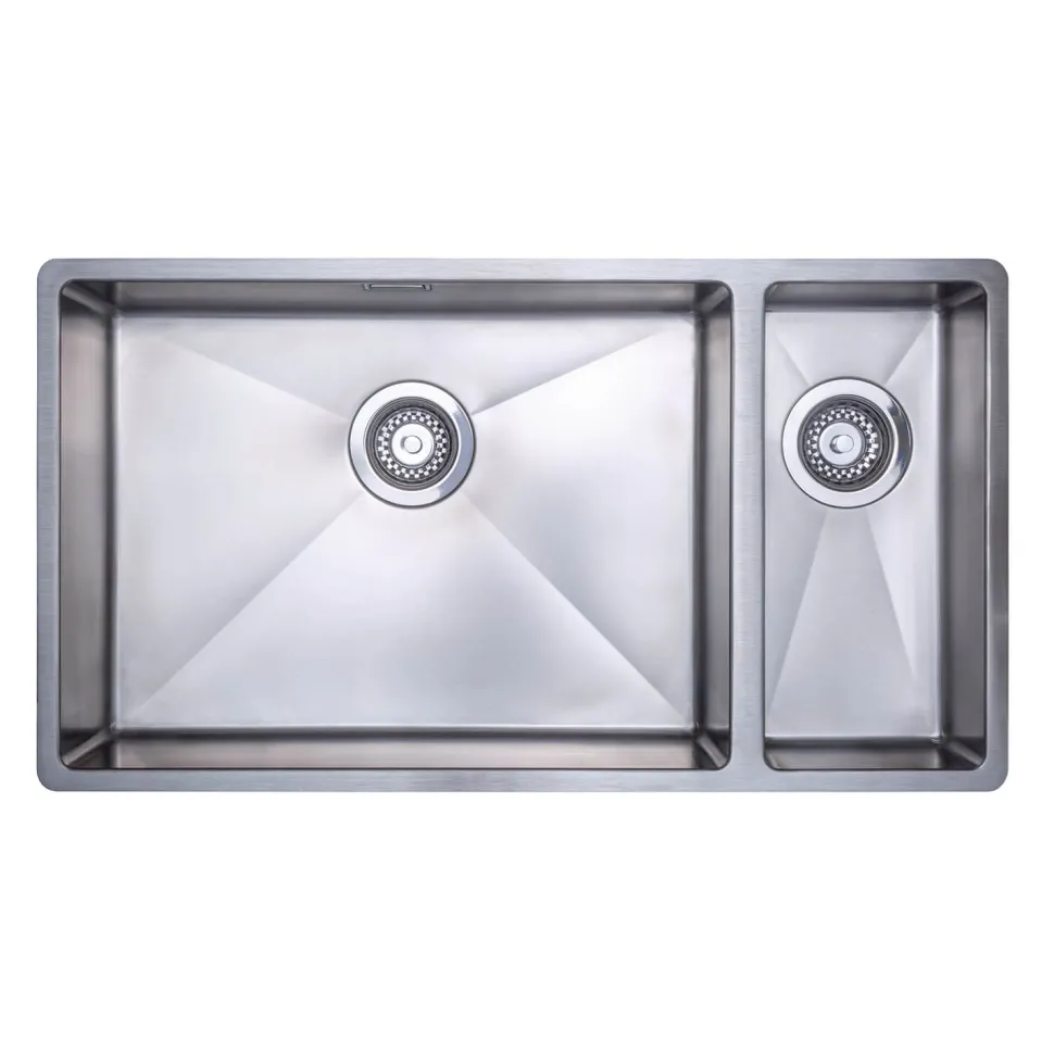 Vellamo Designer 1.5 Bowl Inset/Undermount Stainless Steel Kitchen Sink & Waste Kit - 800 x 440mm