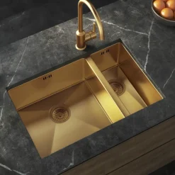 Vellamo Designer 1.5 Bowl Inset/Undermount Stainless Steel Kitchen Sink & Waste - 670 x 440mm