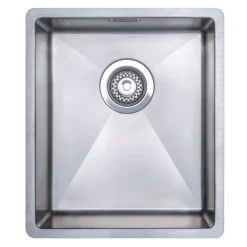 Vellamo Designer Compact Single Bowl Inset/Undermount Stainless Steel Kitchen sink & Waste Kit - 380 x 440mm