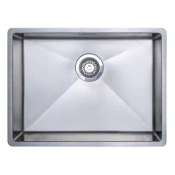 Vellamo Designer Large Single Bowl Inset/Undermount Stainless Steel Kitchen Sink & Waste Kit - 590 x 440mm