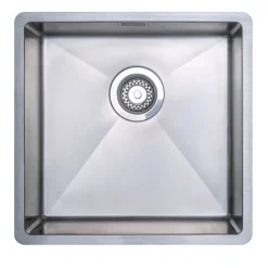 Vellamo Designer Single Bowl Inset/Undermount Stainless Steel Kitchen Sink & Waste Kit - 450 x 440mm