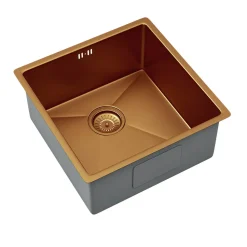 Vellamo Designer Single Bowl Inset/Undermount Stainless Steel Kitchen Sink & Waste - 440 x 440mm