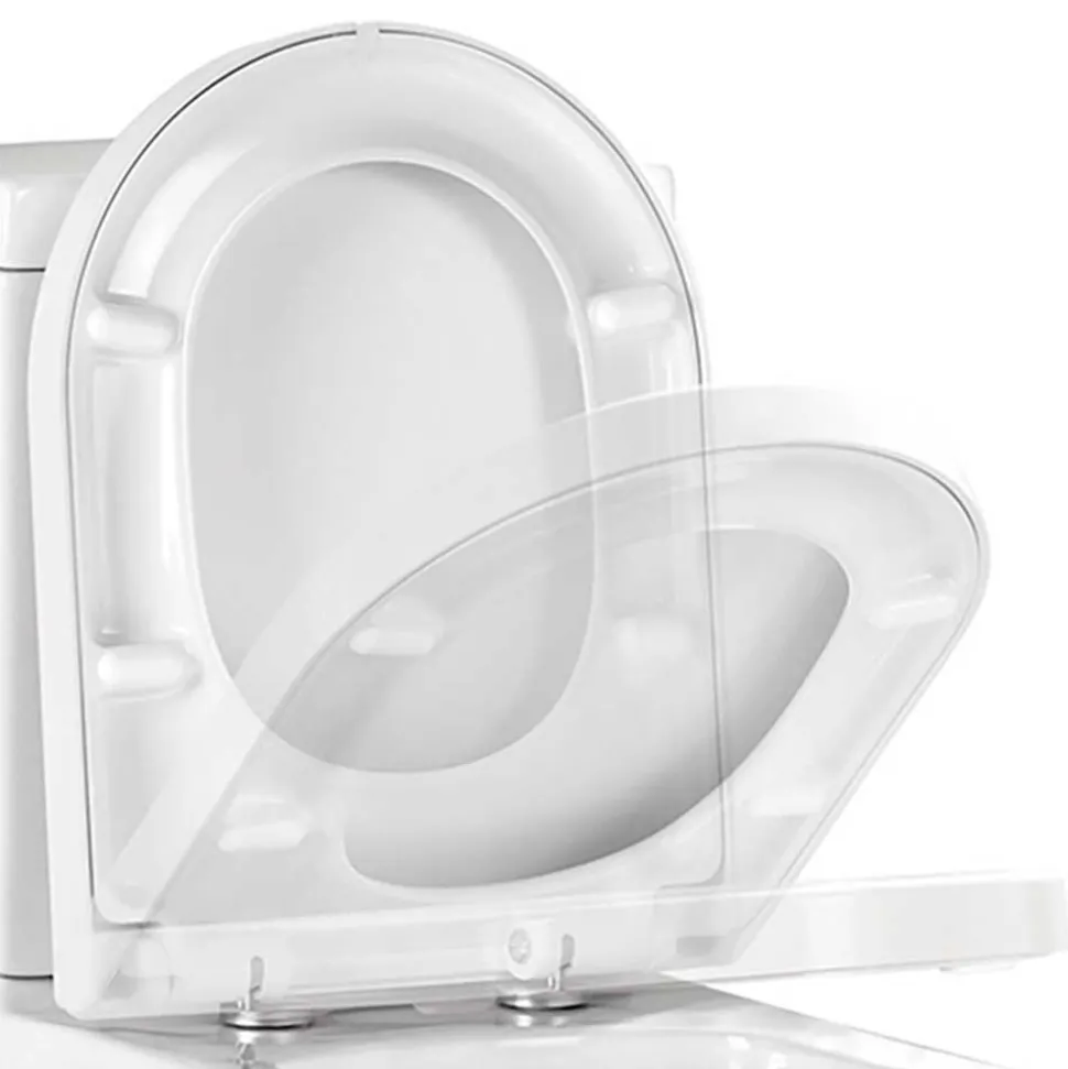 Vellamo D-Shaped Soft-Close Toilet Seat with Quick Release Hinges - 450 x 370mm